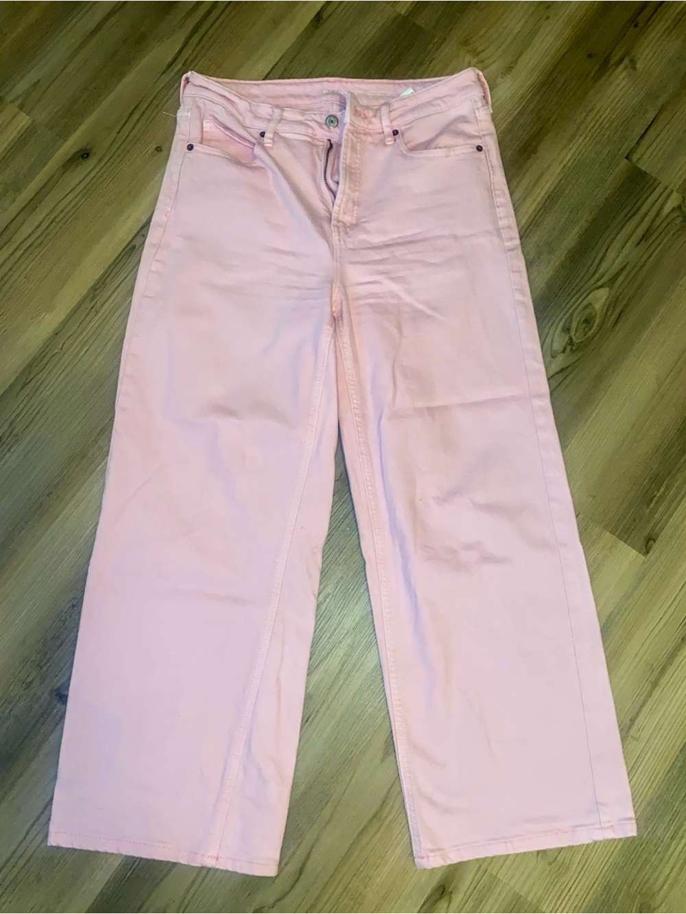 Old Navy Sky-HI Wide-Leg High-Rise Cropped Jeans a Pale Pink